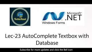 Lec-23 AutoComplete Textbox with Database | WINFORM C# Tutorial