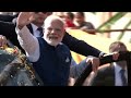 live pm narendra modi holds roadshow in hubballi karnataka source dd