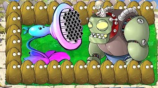 99 Hypno Peashooter Attack Dr.Zomboss vs Giga gargantuar - Plants vs Zombies