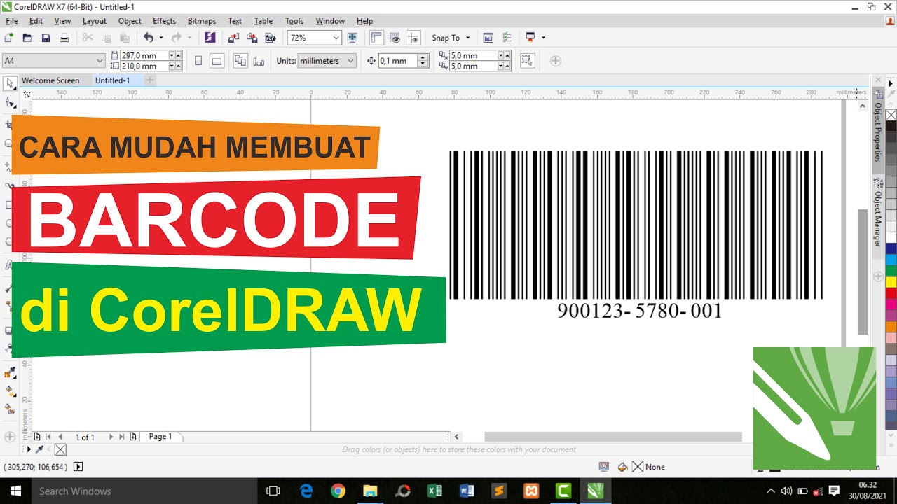 Cara Mudah Bikin Barcode Di Corel Draw - YouTube