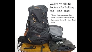 Tripole Walker Pro 80 Litre Rucksack for Trekking and Hiking | Black