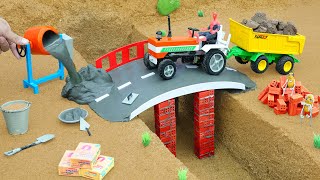 Temporary bridge collapsed by tractor – Science project on concrete and bricks