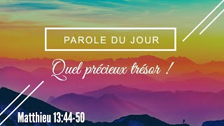 353 - Parole du jour : quel précieux trésor ! - Matthieu 13:44-50