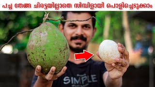 പച്ച തേങ്ങ ചിരട്ടയില്ലാതെ പൊളിച്ചെടുക്കാം | How to remove COCONUT Flesh From Shell