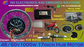 How to make old bike to Electric bike-Ebike shop-48/60V 1000w 17 inch hubmotor-English #india #live