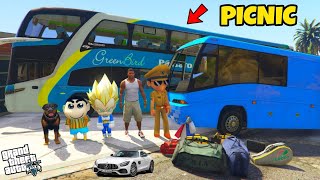 Franklin and Shinchan Plane A Road Trip With Luxury BUS From Los Santos To North Yankton IN GTA 5