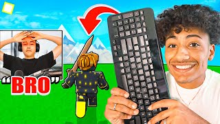 WIRELESS KEYBOARD PRANK On Minibloxia.. (Roblox Bedwars)