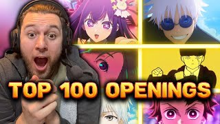 Top 100 Most Streamed Anime Openings of All Time - Reaction