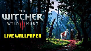 Witcher 3 Pixel Art LIVE WALLPAPER – Geralt & Horse in Forest | Relaxing Ambient Animation