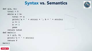 Lecture 9: Understanding Syntax vs. Semantics in Programming | Python Explained | Algorithm Design