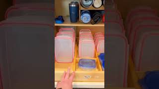 Finding lids has never been easier with this organized tupperware paradise.