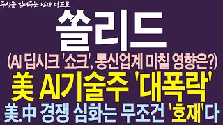 [쏠리드 주가 전망] AI 딥시크 '쇼크', 통신업계 미칠 영향은? 美 AI기술주 '대폭락', 미중 경쟁 심화는 무조건 호재입니다 !