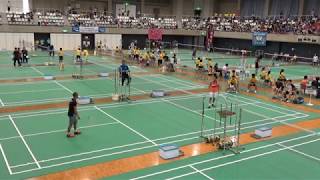 2015年IH バドミントン 男子 シングルス 準々決勝 山下恭平（水島工業 岡山）vs 渡辺航貴（埼玉栄 埼玉）