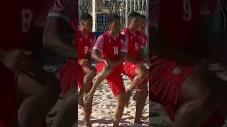 Tahiti and Tonga doing their traditional Haka in the OFC Beach Soccer Nations Cup 2023 🇵🇫🇹🇴