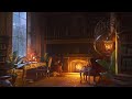 Manor House Library | Rain & Thunderstorm Sounds | Crackling Fireplace | Relax & Study