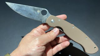 SPYDERCO MILITARY CTS XHP BROWN / เกือบลืมไปแล้วว่ามี เจอในถังขยะ Sprint Run