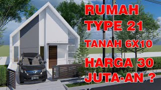 DESAIN RUMAH 30 JUTA-AN TYPE 21 LUAS TANAH 6X10, FULL INTERIOR. LUMION 9 PRO