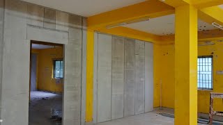 Birla aerocon panel internal room wall partition 75mm thick #construction #partitionwall #builder