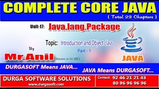 Core Java - Java.Lang.Package - Introduction and Object class Part-1