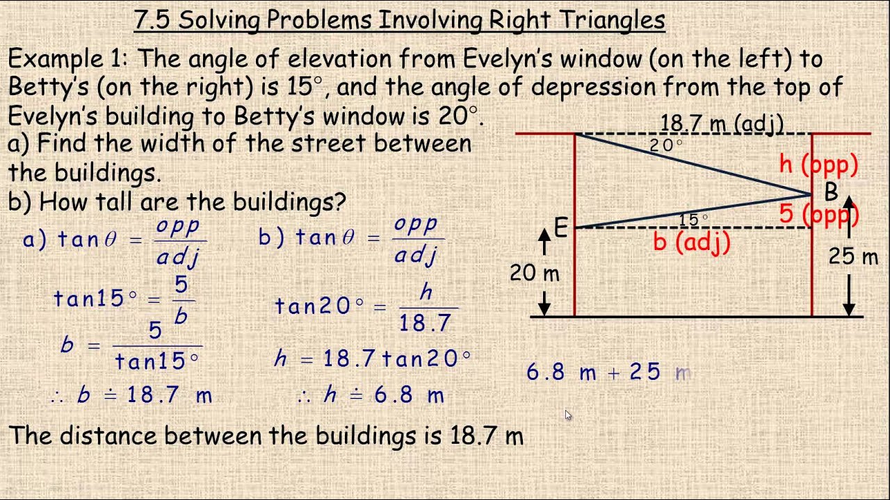 Right Triangle Trigonometry Example Problems Gifted Geometry