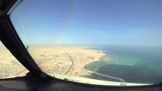 A320 Landing at Doha Int'l Airport, Qatar. Cockpit View.