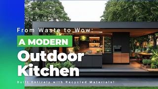 From Waste to Wow: A Modern Outdoor Kitchen Built Entirely with Recycled Materials!