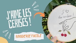 Une broderie🍒 facile pour débuter la broderie !