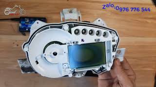 Phục hồi đồng hồ xe Exciter 150 màn hình bị vàng báo số mờ không rõ phục hồi lại rõ đẹp như mới