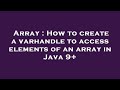 Array : How to create a varhandle to access elements of an array in Java 9+
