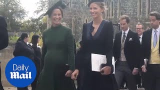 Heavily pregnant Pippa arrives at Eugenie and Jack's wedding