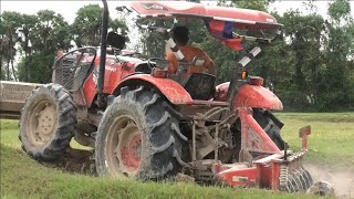 Framers Using TractorM6040 Work Plowing On Farm | Tractor Kubota Working On Farm