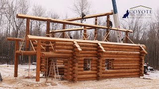 Time lapse of a custom handcrafted log shell installation.