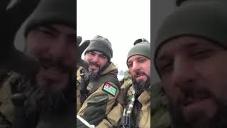 Moslem volunteers from Abkhazia Nation supporting Russia against Ukrainian troops