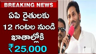 ఏపి రైతులకు మధ్యాహ్నం 12 నుండి రైతుల ఖాతాల్లోకి 25000 జమ అవుతుంది|input subsidy amount released