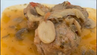 Albondigas de carne con setas