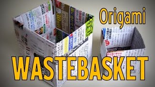Origami - How to make a WASTEBASKET