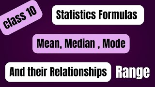 Statistics all formulas class 10 | Class 10 Statistics | Statistics | Mean Median Mode formulas