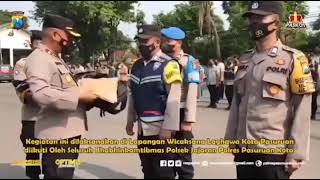 SAT BINMAS POLRES PASURUAN KOTA MELAKSANAKAN APEL PENYERAHAN PERLENGKAPAN BHABINKAMTIBMAS