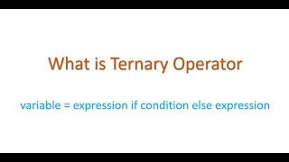 Python Interview questions - what is ternary operator operator