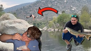 3 Days Eating From The RIVER! (Cliff Jumping, Trout, Northern Pike Minnow, And MORE!)