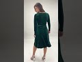 yumi green velvet wrap dress