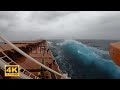 Post-Panamax Vessel VS Huge Waves Of Indian Ocean w/ Pure Nature Sounds (4K UHD)