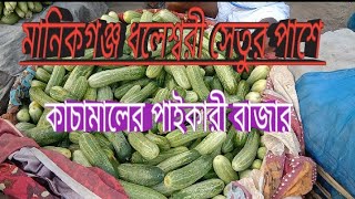 মানিকগঞ্জ ধলেশ্বরী সেতুর পাশে কাচামালের বাজার manikgonjo