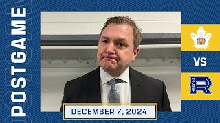 Toronto Marlies Media Availability | Postgame vs. Rocket | December 7, 2024