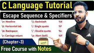 C Format Specifiers and Escape Sequences With Examples : C Tutorial In Hindi