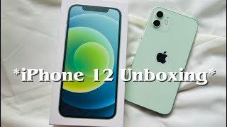 Iphone 12 (green)unboxing in 2025+cute accessories🌸