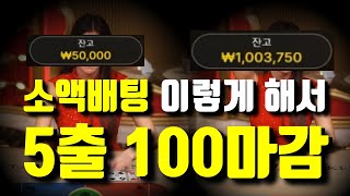 바카라 소액배팅 5출 100마감 공략법 #바카라소액배팅 #바카라소액