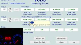 VW Golf 5 ABS wheel speed sensor test VCDS-VAG - Measure blocks 03-ABS