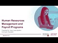 Human Resources Management and Payroll Program Preview - Presented By McMaster Continuing Education