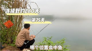 挑戰連續野釣280天 第75天 首選3號4號位置 那個位置會上魚